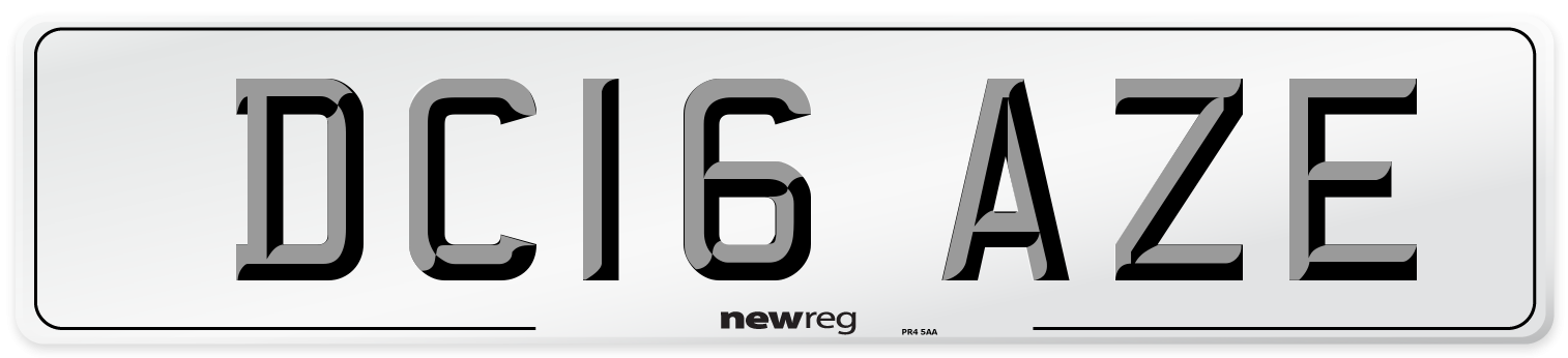 DC16 AZE Number Plate from New Reg